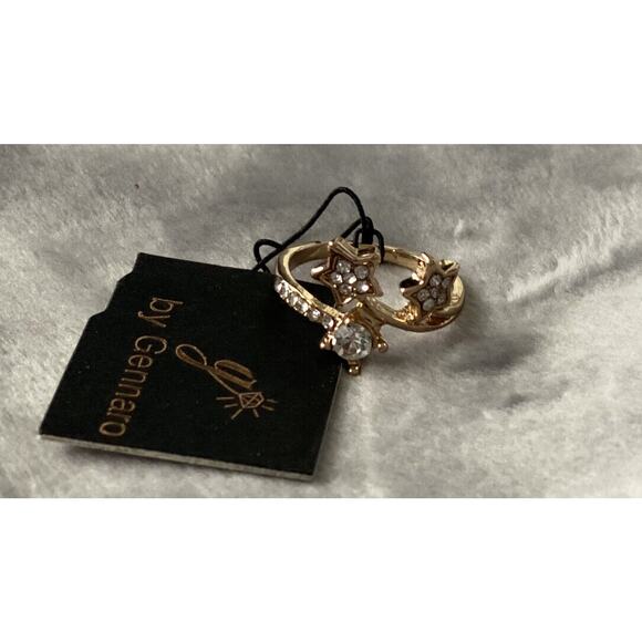 New Gold Tone Clear Crystal Shooting Stars Wrap Ring Fashion Costume Size 7 - Picture 1 of 5
